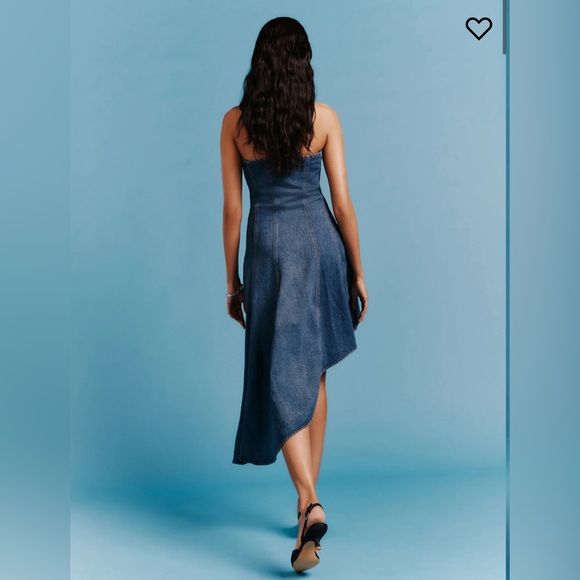 NWT Reformation Malina Denim Strapless Dress in Laguna Size 6 $218 - Picture 5 of 11